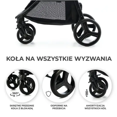 Kinderkraft Rine - miejski, lekki wózek spacerowy do 22 kg | Classic Black - 6